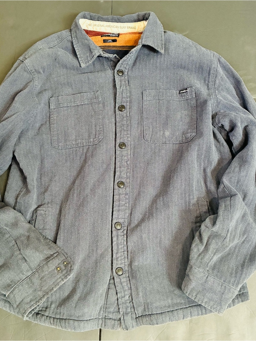 O'Neill Men's Gray Corduroy Button-Down Shirt
